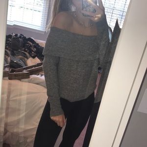 off-the-shoulder sweater